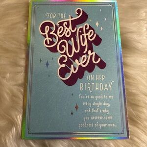 🧡10/$10 Elegant Blue and Purple Birthday Card for Wife